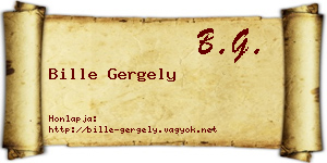 Bille Gergely névjegykártya
